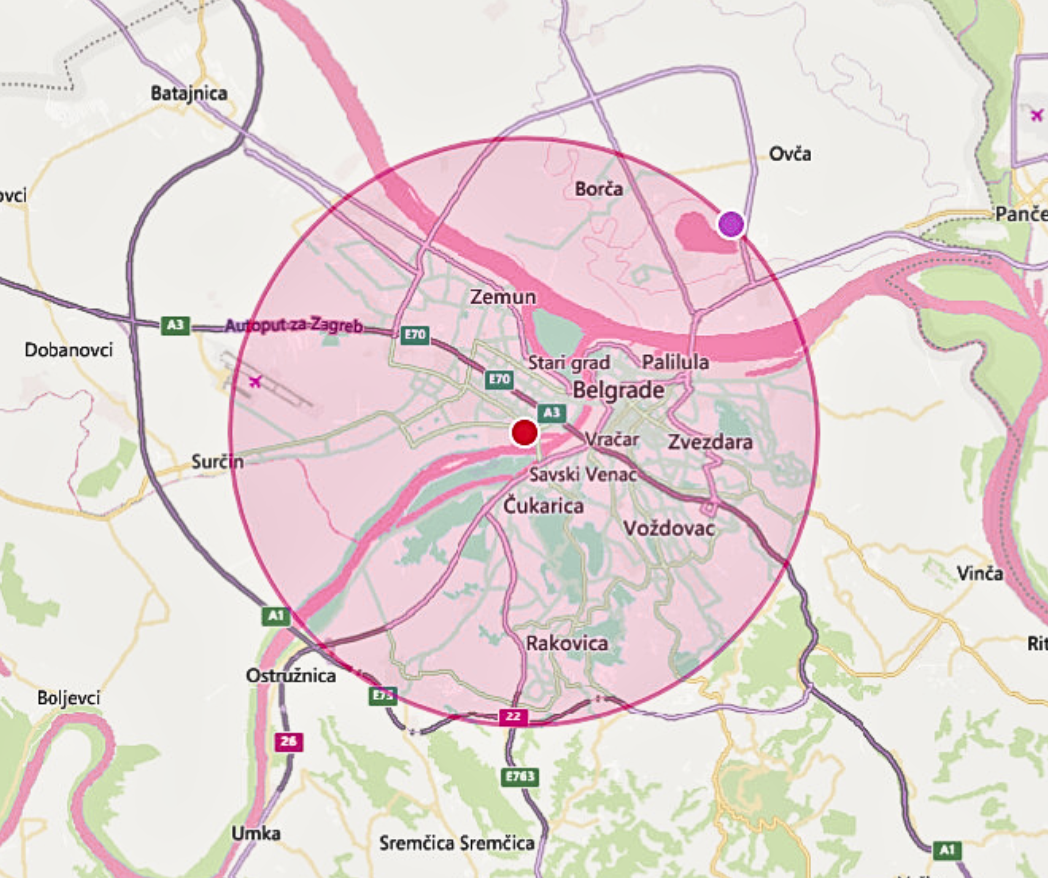 Mapa dostave